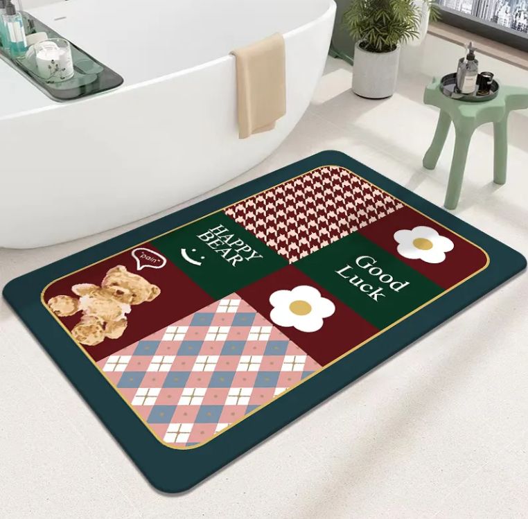 High-Quality Best Selling Modern Non-Slip Absorbent Diatomite Bath carpet Custom Stone Bathroom Washable Hard Diatomite Stone Bath rugs Manufacturer, Supplier