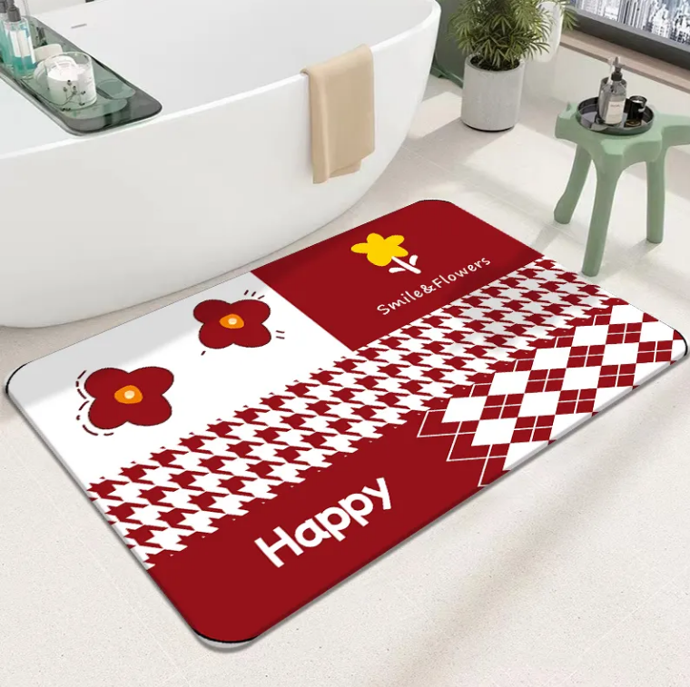High-Quality Best Selling Modern Non-Slip Absorbent Diatomite Bath carpet Custom Stone Bathroom Washable Hard Diatomite Stone Bath rugs Manufacturer, Supplier