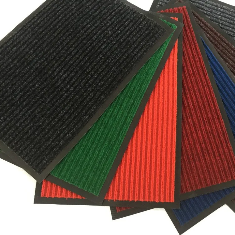 China Factory Supply Anti-slip 100% Polyester PVC Single Ribbed Striped Door Mat Manufacturer, Factories