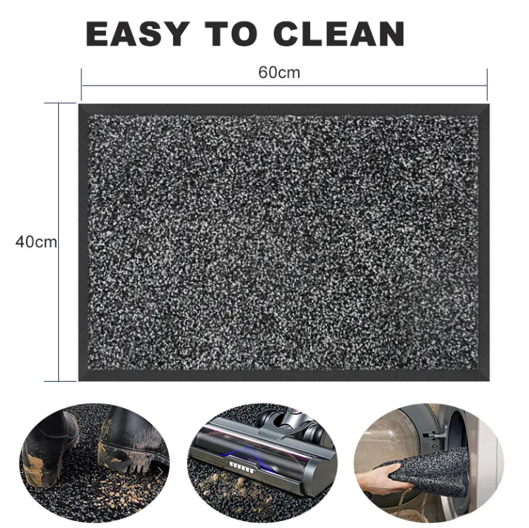 High-Quality Mud Scraping Pad cut pile Entrance Door Mat for Home with Anti-skid Rubber Supplier, Factories