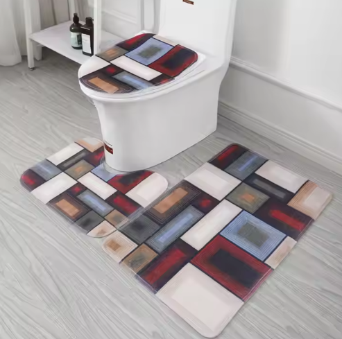 China Water Absorption Non-Slip Bath Rug U-Shaped Toilet Mats Memory Foam Carpet Area Rugs Bathroom Mat Set Supplier, Factories