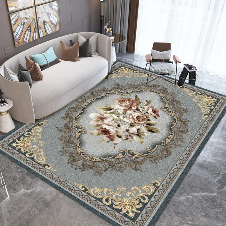 China High Quality Royal Floor Fabric Modern Luxury Crystal Velvet Carpet 3D Area Rug mats for Living Room gray carpet flooring tapete Factory, Factories