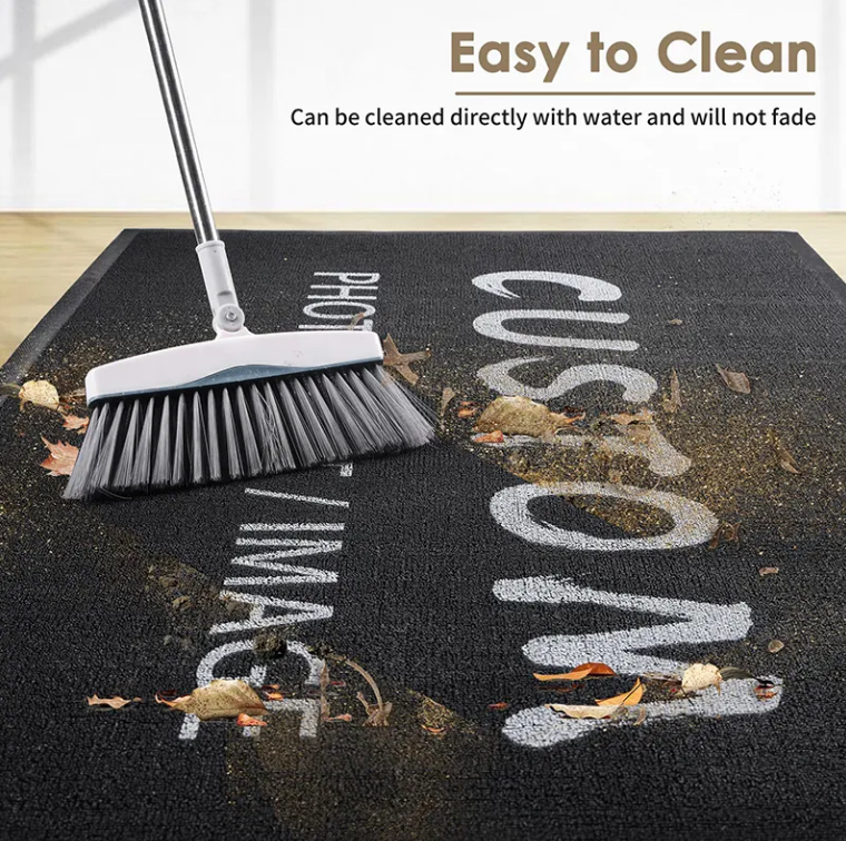 China OEM Design Personalized Logo Anti-slip Entryway Carpets Nylon Indoor Outdoor Household Commercial Rubber Door Mat Manufacturers, Supplier