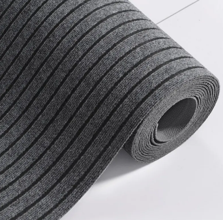 China Ribbed outdoor door mat Hot Sale Non slip Entrance Doormat Polyester Stripe Floor Carpet Factory, Factories
