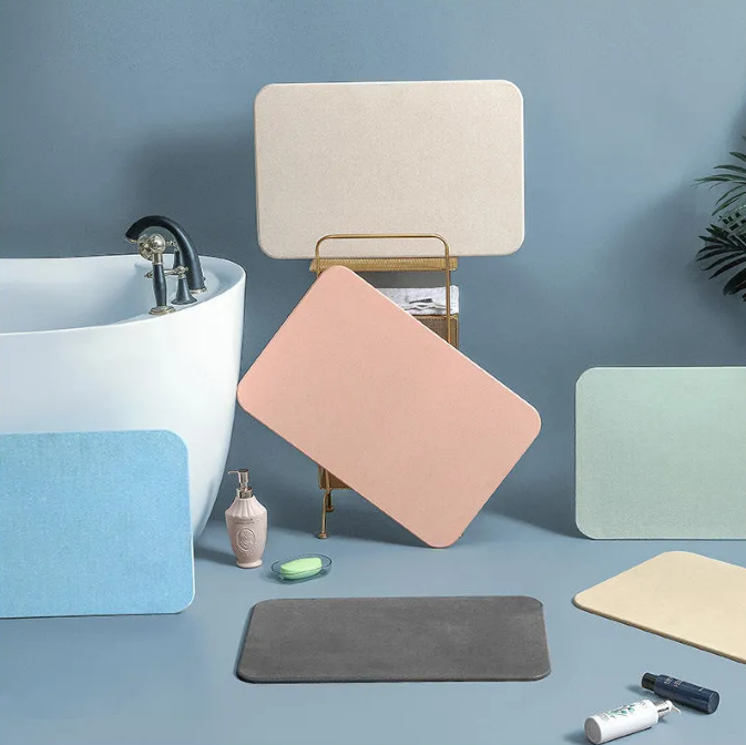 High-Quality Nonslip Bathroom Diatomaceous Earth Bath Mat Hard Fast Water Drying Diatom Mud Mat Suppliers, Factory