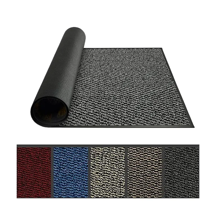 China Hot Sales Classic Cut Pile Door Mat for Entrance Anti-slip Double-ribbed Floor Mat with Custom Logo Rubber Door Mat Factory, Factories