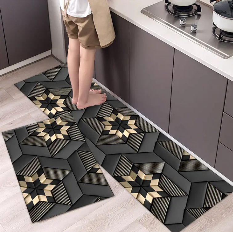 China 2pcs/sets Fashionable Nordic Style Kitchen Crystal velvet Floor Mat Household Carpet Long Strip Door Mat Modern Home Decor Manufacturers, Factory