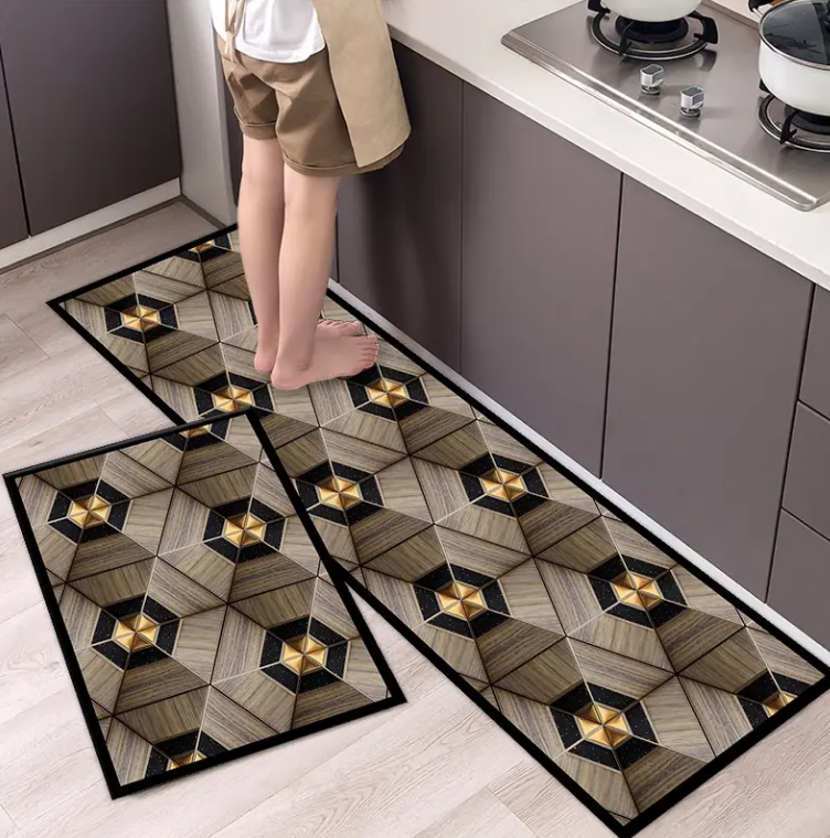 China 2pcs/sets Fashionable Nordic Style Kitchen Crystal velvet Floor Mat Household Carpet Long Strip Door Mat Modern Home Decor Manufacturers, Factory