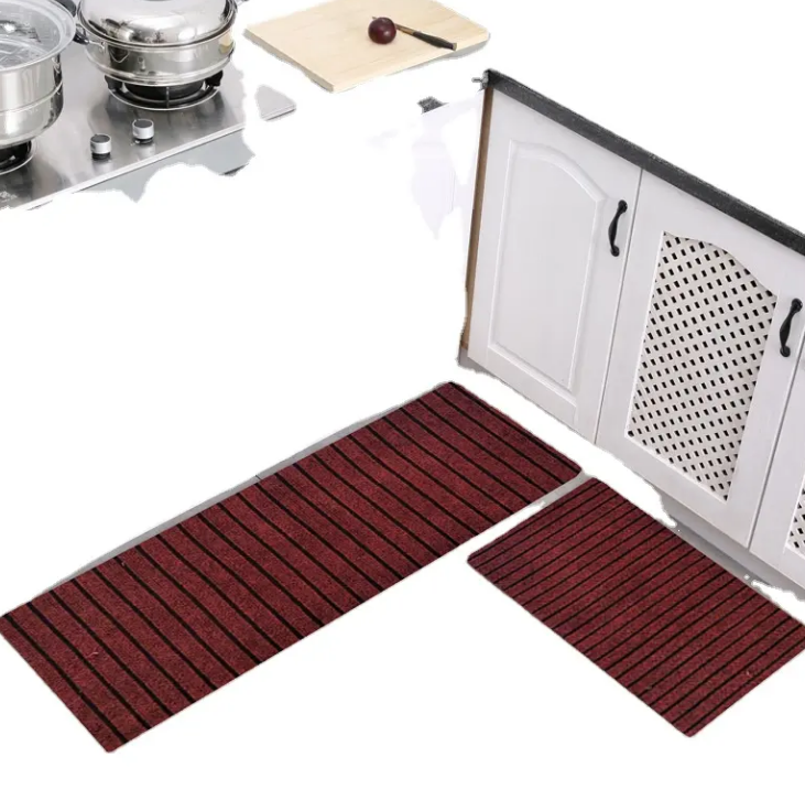 High-Quality Custom Printed Comfy Standing Washable Anti Slip Carpet floor mats custom made kitchen rugs with seven stripes Manufacturers, Factory