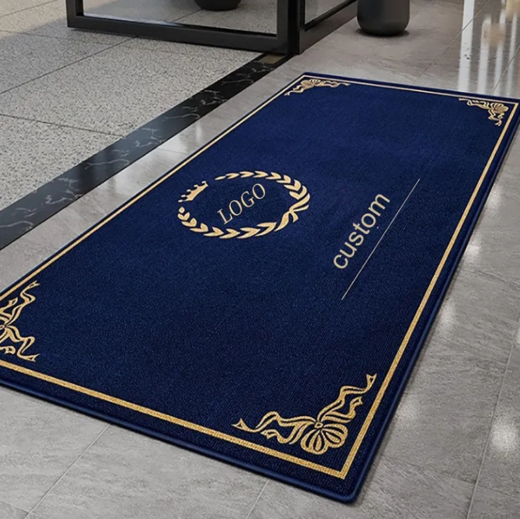 China OEM Design Personalized Logo Anti-slip Entryway Carpets Nylon Indoor Outdoor Household Commercial Rubber Door Mat Manufacturers, Supplier
