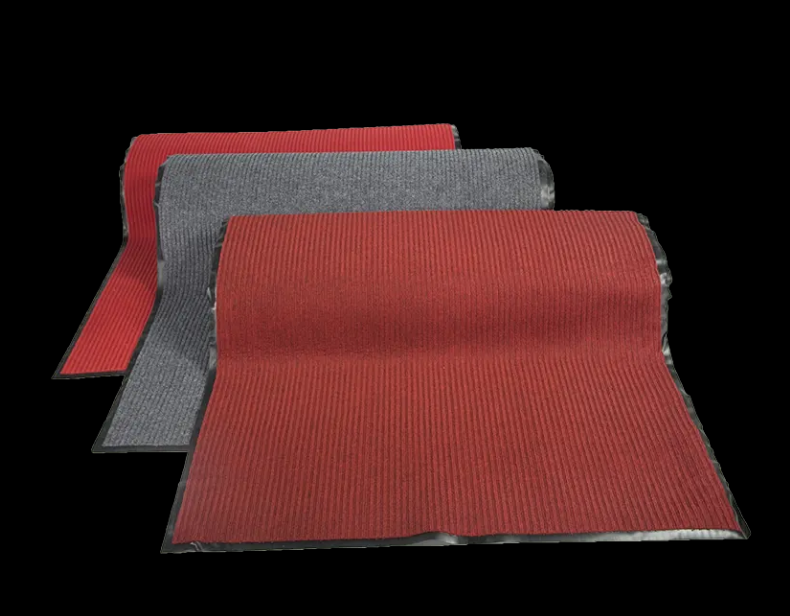 China Waterproof Polyester Mats PVC Backing Double Striped Carpet Office Hotel Washable Polypropylene Door Floor Mat Roll Hallway Manufacturer, Suppliers