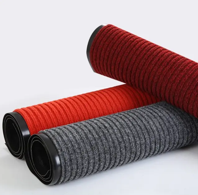 China Double Ribbed Striped Mats Entrance Pvc Floor Mat Polyester Door Mat Manufacturer, Supplier