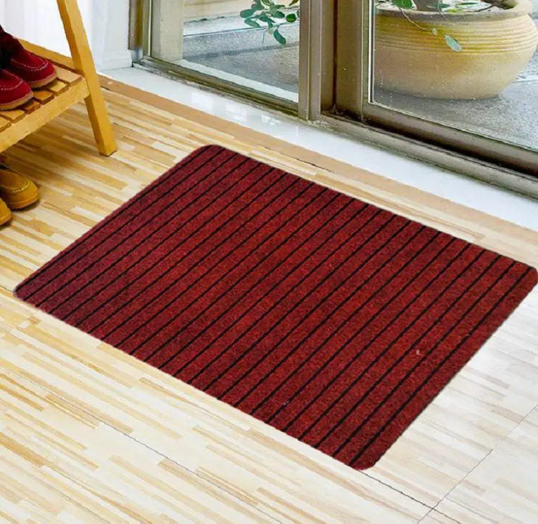 High-Quality Polyester oil-proof waterproof non-slip door mats full carpeting kitchen rugs Kitchen floor mat with seven stripes Manufacturers, Factory