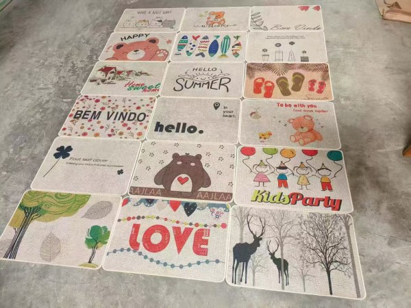 High-Quality Grid Indoor Front Doormat 3.5mm Pure Color Printed Chenille Surface Rubber Backing Manufacturer, Manufacturers