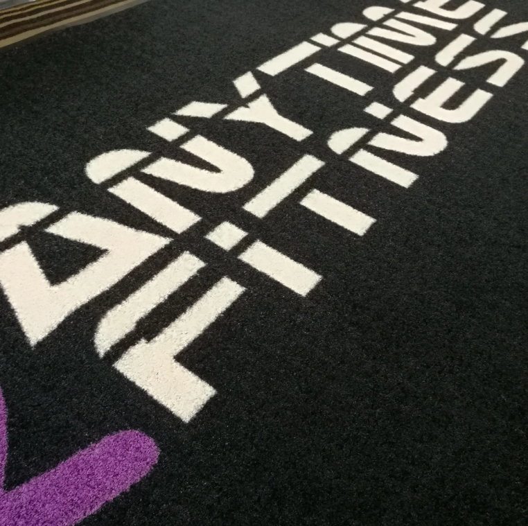 High-Quality Commercial Carpet Black Logo Mat Custom Printed Rubber Floor Entrance Door Mat for Store Manufacturer, Supplier