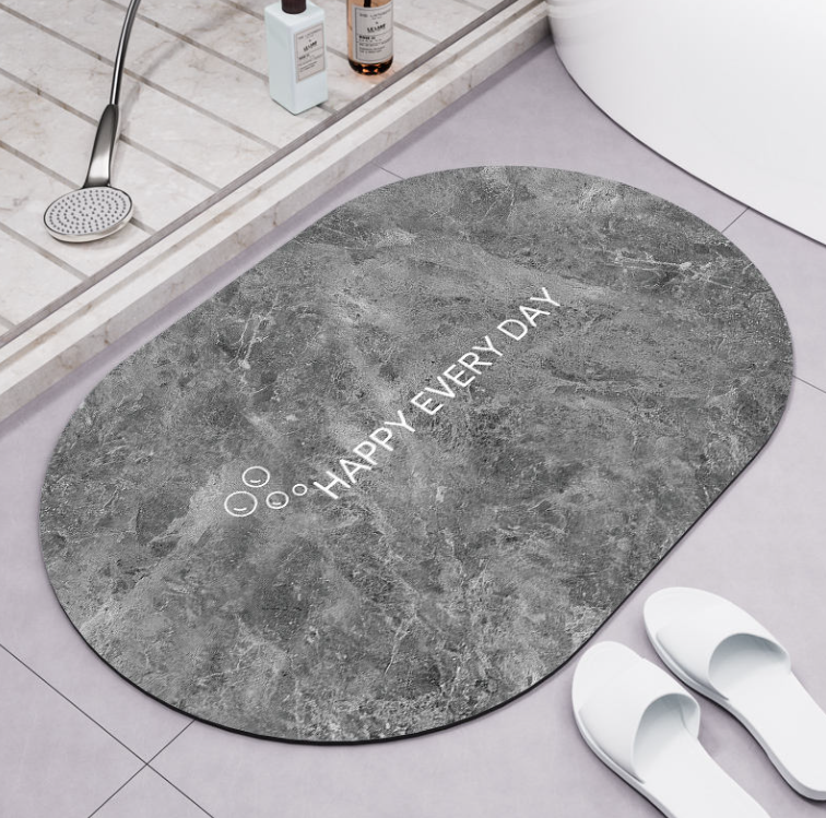 China U-HOME High Quality Custom Logo Marble Design Floor Mat Anti-slip Shower Luxurious Soft Bath Rugs Rubber Bathroom Mat Factory, Factories