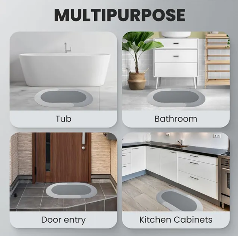 China OEM Design Household Commercial Non-Slip Rubber Magic Floor Mat Quick Dry Diatomite Mud Drying Mat for Spa Ice Bucket Manufacturers, Factories