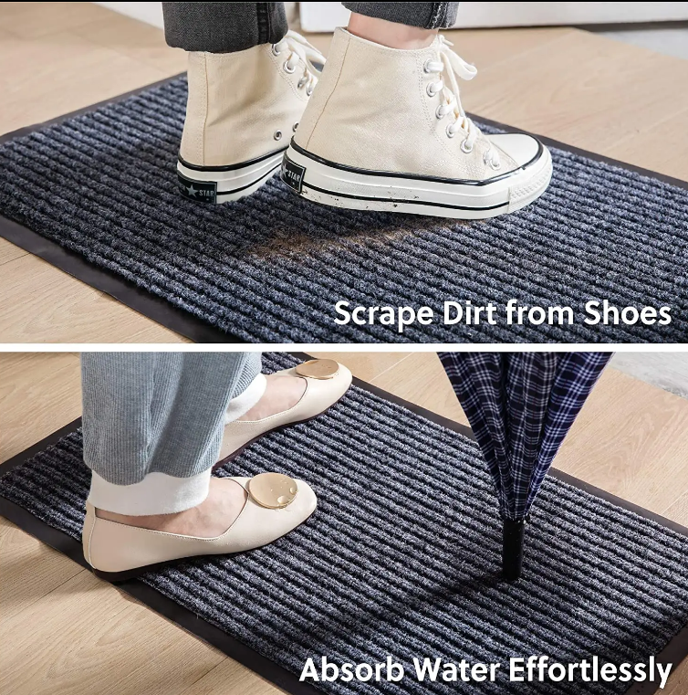 China Non slip entrance doormat custom polyester stripe floor carpet ribbed outdoor door mat Suppliers, Factory