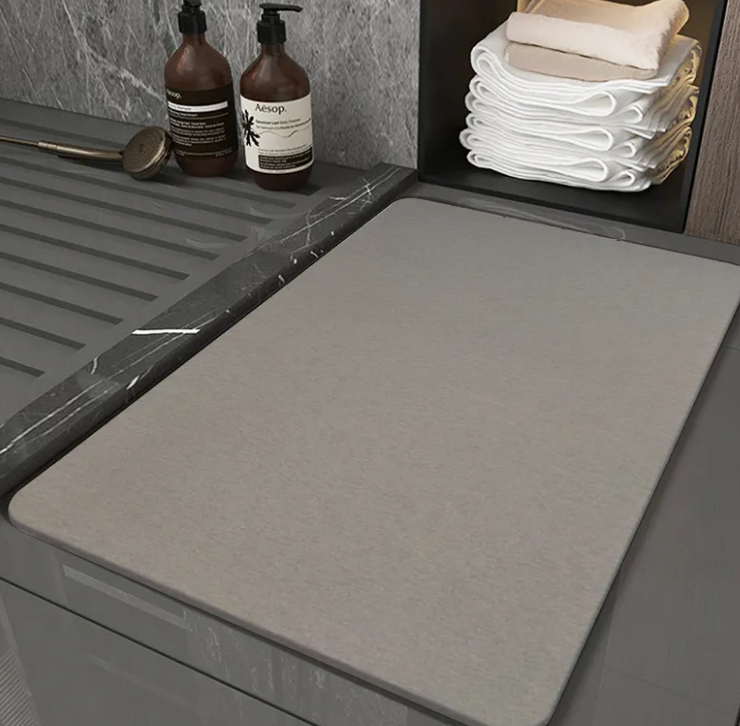 China Diatomaceous Earth Bath Mat Diatomite Stone Bath Mat Fast Water Drying Diatom Mud Foot Pad Bathroom Floor Mats Diomataceous Eart Manufacturer, Factory