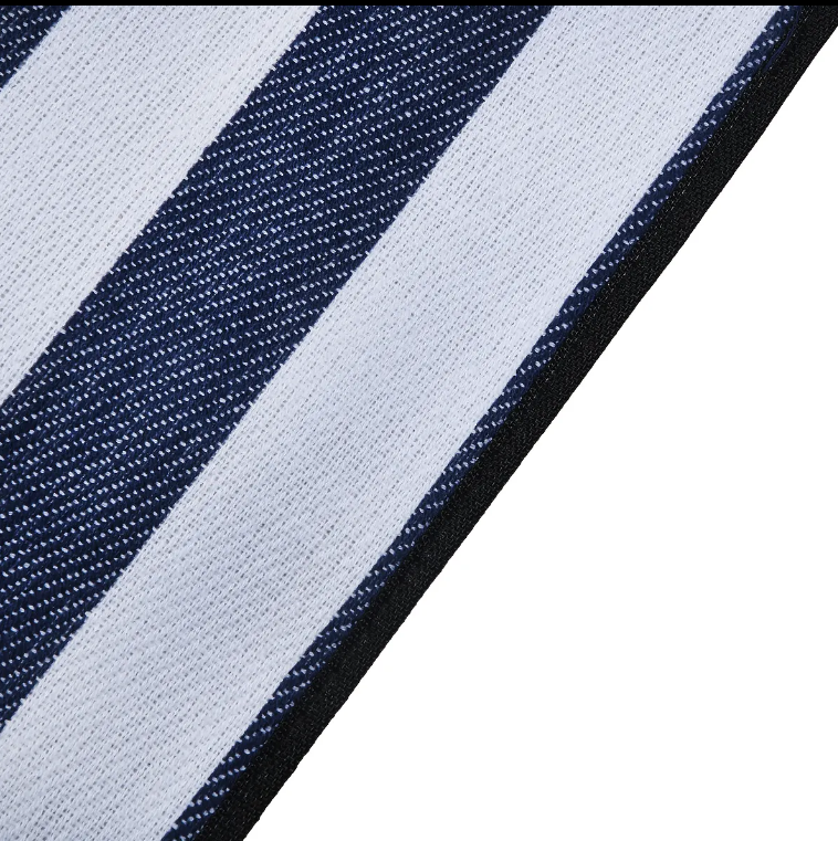 China Factory Price Coarse Blue White Striped Comfortable Acrylic Picnic Mat Suppliers, Factories