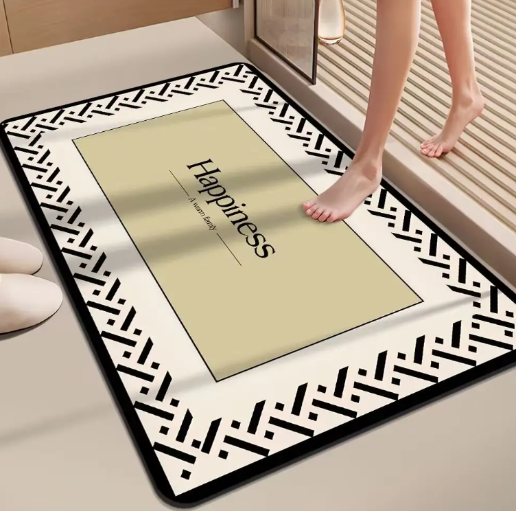 High-Quality Square bathroom rug anti Non Slip Water Absorbent Bathroom Floor Rubber Door Mat Carpet Crystal Velvet Mats Suppliers, Factories