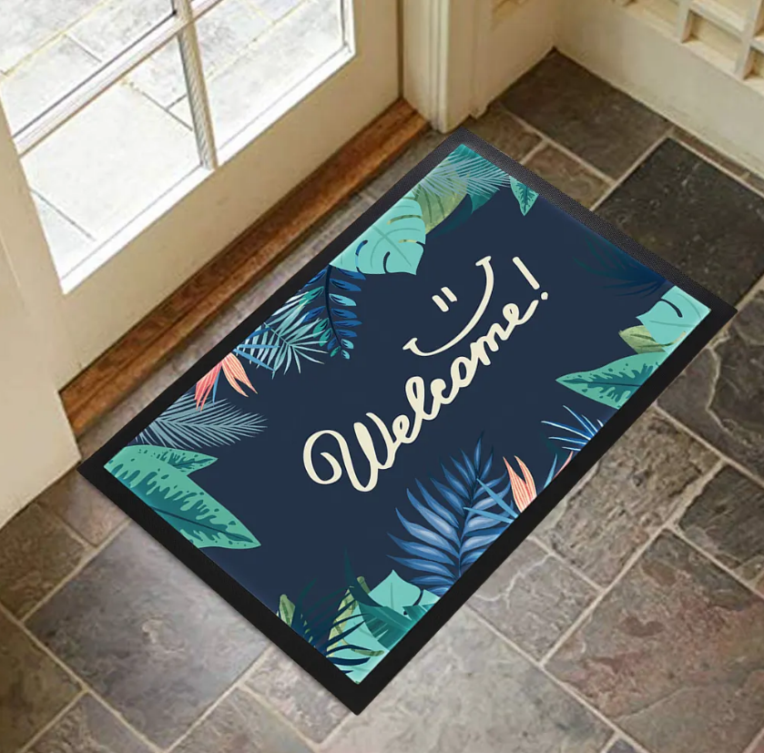 High-Quality Custom Non-Slip Modern Welcome Design Logo Floor Doormats Entrance Rubber Floor Mat Carpet Rug Manufacturer, Supplier