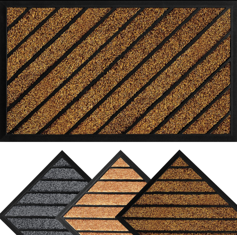 High-Quality Double Striped Entry Door Foot Mats Large Outdoor Welcome Mat With Non Slip Supplier, Suppliers