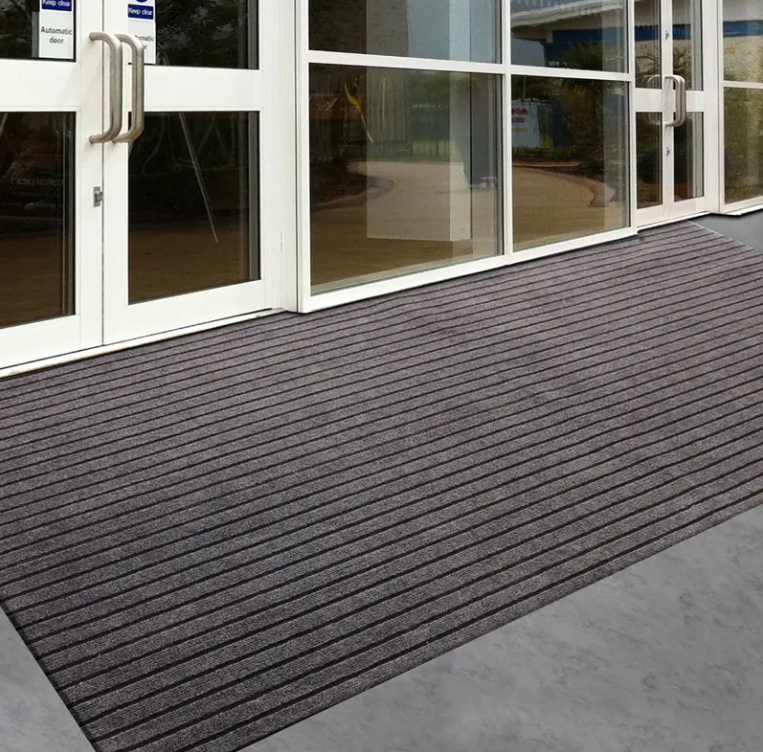High-Quality Customizable Black Red Grey Double Ribbed Striped Mats Entrance pvc Floor Mat blank door mat floor rug for gym commercial shop Manufacturers, Factory