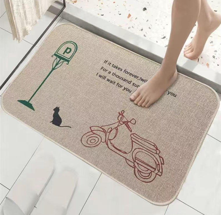 China Linen Floor Mats Bathroom Anti-slip Mats Home Absorbent Wear-resistant Washable Entrance Door Mats Manufacturers, Factory