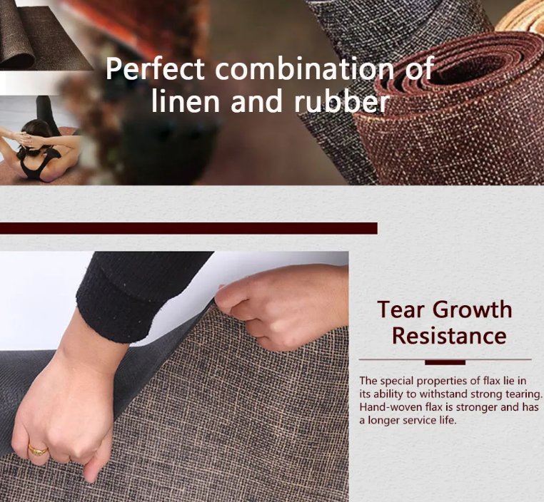 China Wholesale New Product Floor Sports Jute Mat Non-slip Natural Linen Rubber Yoga Mat Manufacturers, Factory
