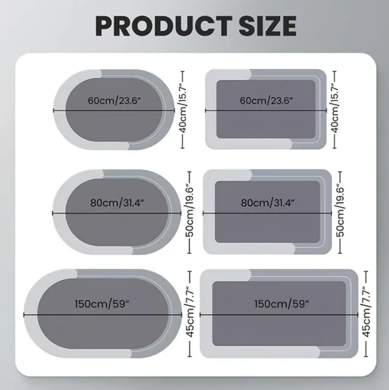 China OEM Design Household Commercial Non-Slip Rubber Magic Floor Mat Quick Dry Diatomite Mud Drying Mat for Spa Ice Bucket Manufacturers, Factories