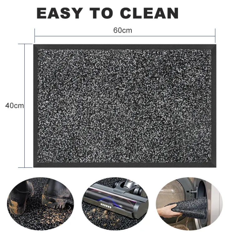 China Hot Sales Classic Cut Pile Door Mat for Entrance Anti-slip Double-ribbed Floor Mat with Custom Logo Rubber Door Mat Factory, Factories