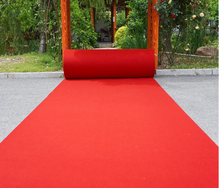 China Hot Selling Anti-Slip PVC Backed Red Carpet with Flowers Soft Washable Polyester Rug for Office Home Weddings Prayers Hotels Supplier, Factories
