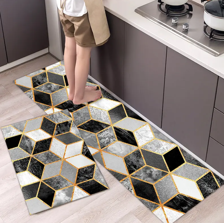 China 2pcs/sets Fashionable Nordic Style Kitchen Crystal velvet Floor Mat Household Carpet Long Strip Door Mat Modern Home Decor Manufacturers, Factory