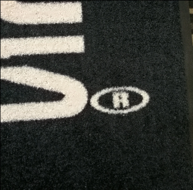High-Quality Commercial Carpet Black Logo Mat Custom Printed Rubber Floor Entrance Door Mat for Store Manufacturer, Supplier