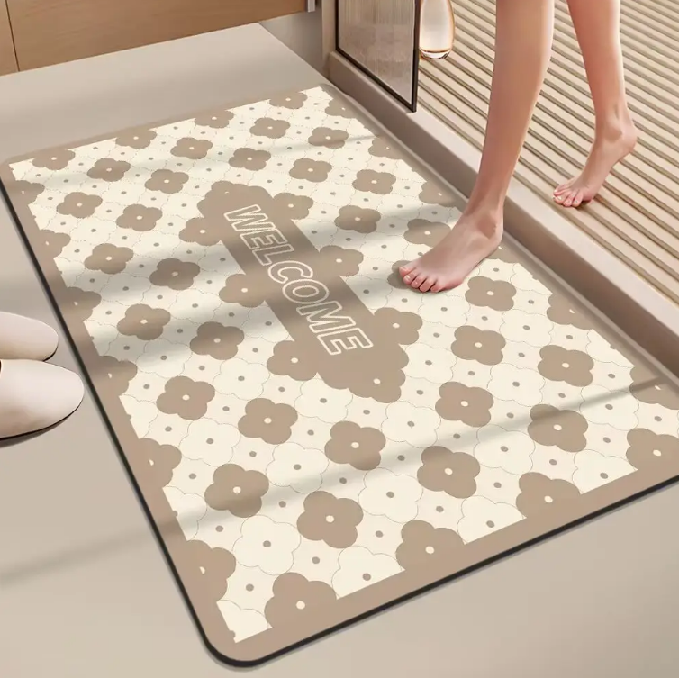 High-Quality Square bathroom rug anti Non Slip Water Absorbent Bathroom Floor Rubber Door Mat Carpet Crystal Velvet Mats Suppliers, Factories