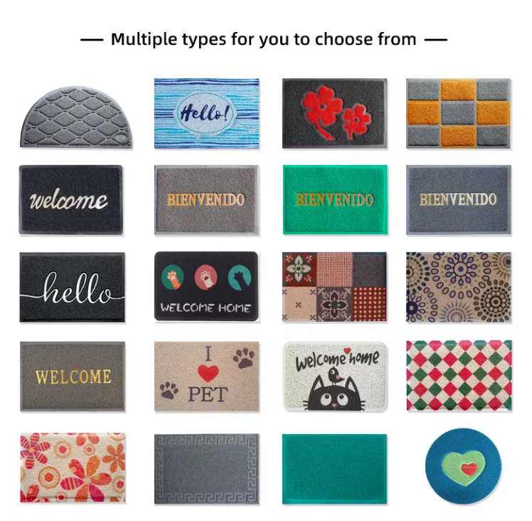 High-Quality anti-slip waterproof custom embossed logo entrance mats pvc coil doormats indoor front welcome outdoordoor mats Manufacturers, Factory