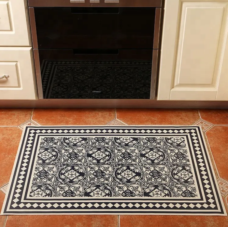 China UV Printed vinyl PVC floor mats for kitchen / front door / bedroom, FESTIVAL design Manufacturers, Supplier