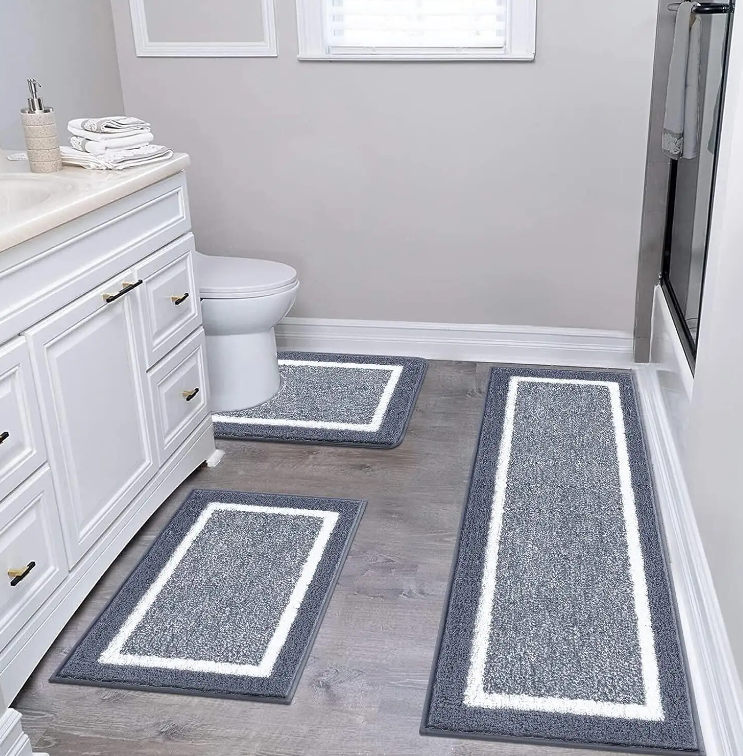 High-Quality WXCCF Fluffy Microfiber Non Slip Machine Washable Super Absorbent Custom Design Shower Mat Bathroom Bath Mat Set Manufacturer, Factories