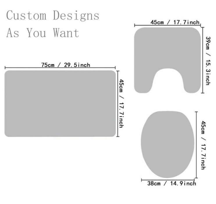High-Quality Custom Printed 3-Piece Anti-Slip Bathroom Rug Set Flower Design Polyester Shower Curtain and Toilet Mat for Washroom Decoration Suppliers, Factory