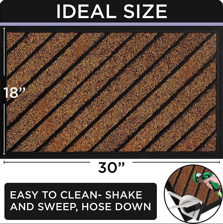 High-Quality Double Striped Entry Door Foot Mats Large Outdoor Welcome Mat With Non Slip Supplier, Suppliers