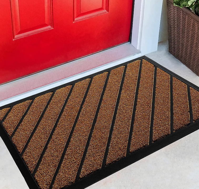 High-Quality Double Striped Entry Door Foot Mats Large Outdoor Welcome Mat With Non Slip Supplier, Suppliers