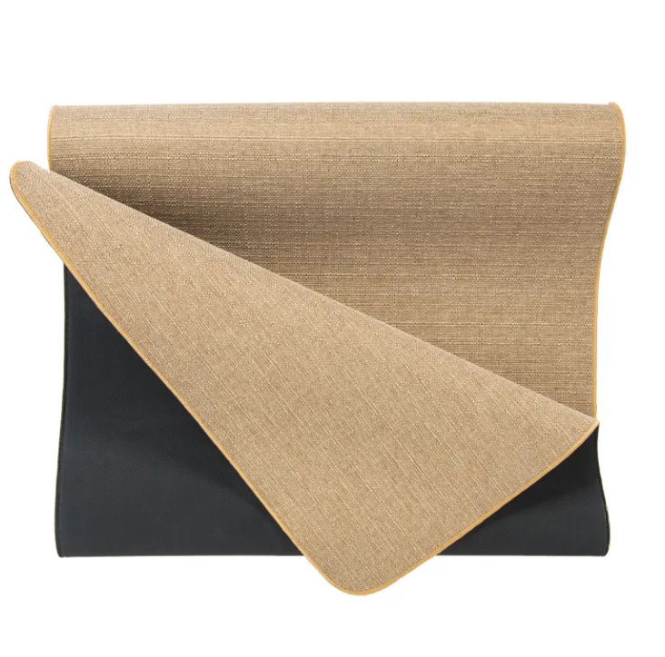 China Commercial Custom Solid Color Back Flax Carpet Tiles Living Room Anti Slip Flax Mat Floor Carpets and Rugs Puzzle Mat Manufacturer, Supplier