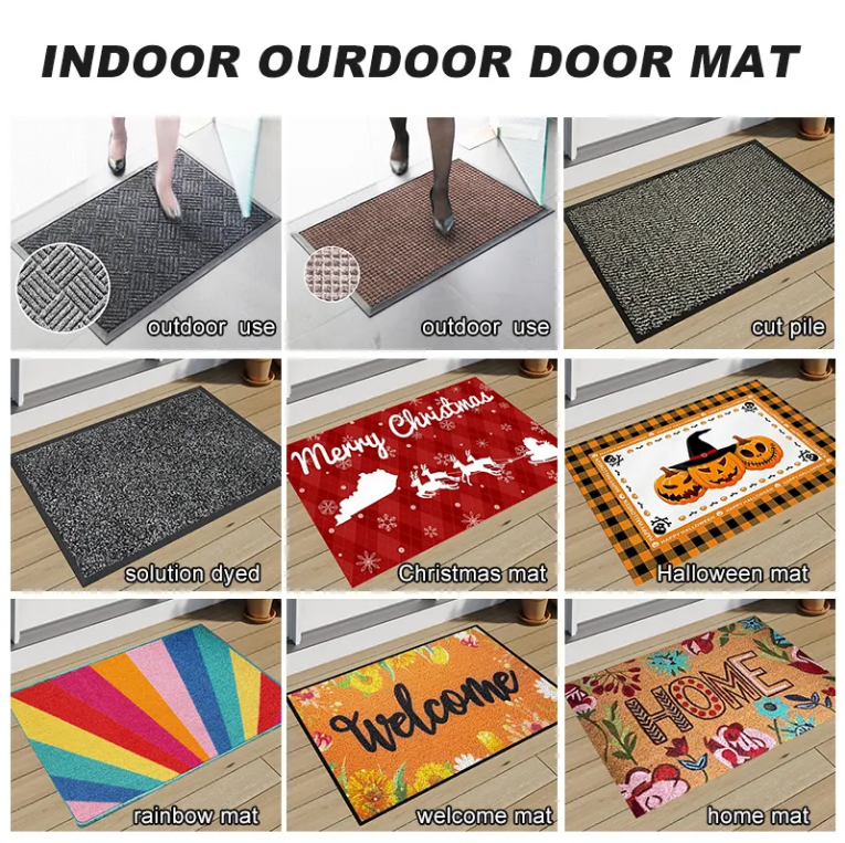 High-Quality Mud Scraping Pad cut pile Entrance Door Mat for Home with Anti-skid Rubber Supplier, Factories