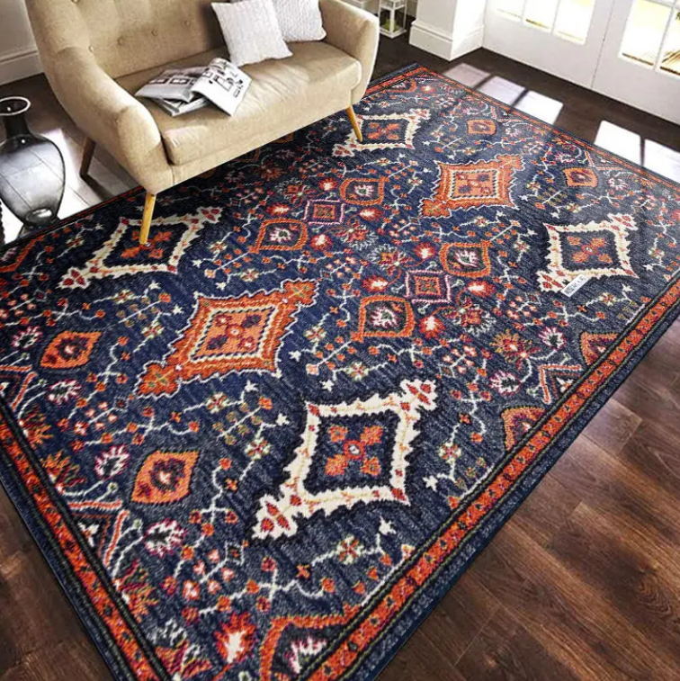 China Customized Persian Vintage Design Polyester Tufted Wholesale Soft Thick Washable Bohemia Bedside Sofa Rugs Bedroom Tapis Suppliers, Factories