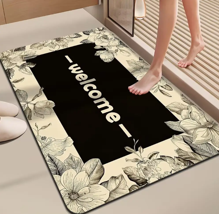 High-Quality Square bathroom rug anti Non Slip Water Absorbent Bathroom Floor Rubber Door Mat Carpet Crystal Velvet Mats Suppliers, Factories