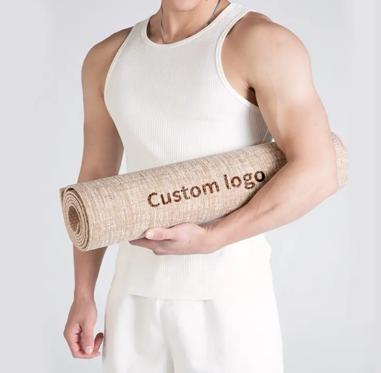 High-Quality Custom organic natural rubber flax linen hemp cotton eco friendly yoga mat for sale Anti-slip Durable yoga mat Suppliers, Factory