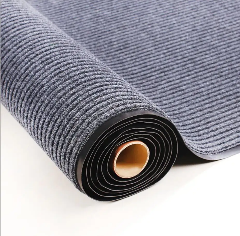 China  Non Slip Indoor Outdoor Double Ribbed Door Mat Stripe Floor Carpet with PVC Backing Factory, Factories