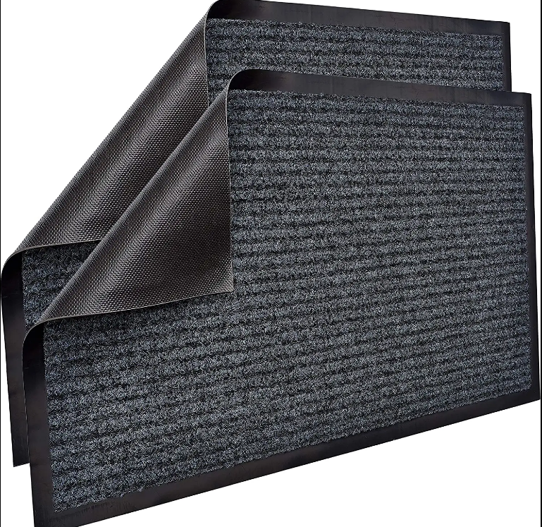 China Non slip entrance doormat custom polyester stripe floor carpet ribbed outdoor door mat Suppliers, Factory