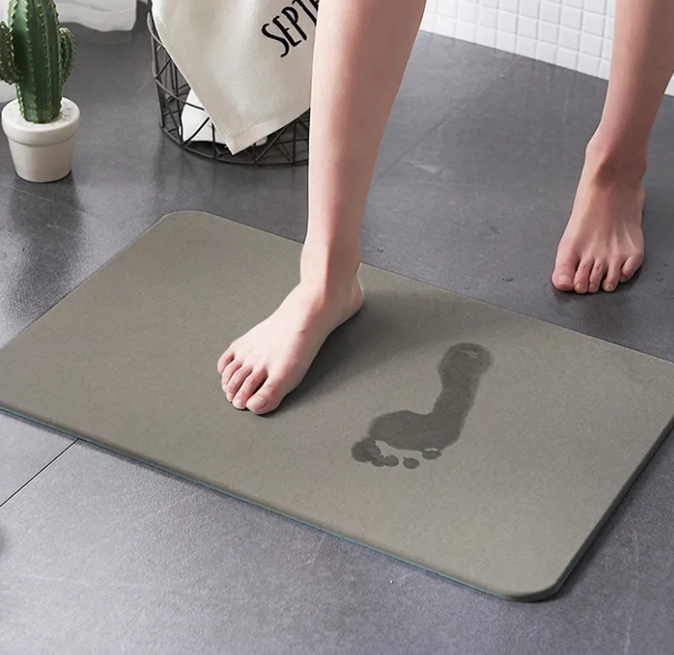 China Diatomaceous Earth Bath Mat Diatomite Stone Bath Mat Fast Water Drying Diatom Mud Foot Pad Bathroom Floor Mats Diomataceous Eart Manufacturer, Factory